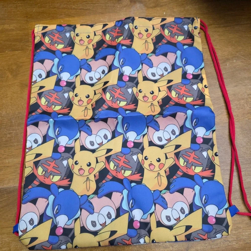 Pokemon‎ Pikachu Litten Popplio Drawstring Bag and Pouch Set